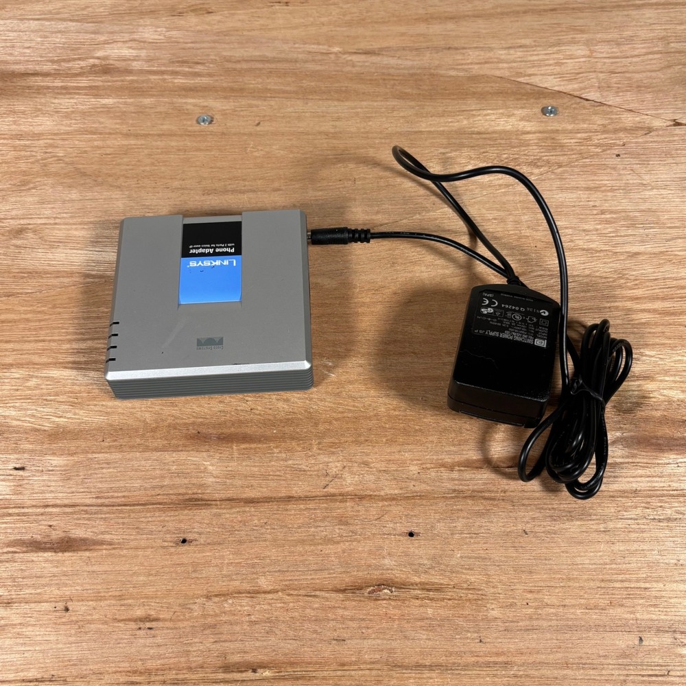 Linksys PAP2 Phone Adapter VoIP 2 Port Cisco Systems Silver Grey PAP2-NA